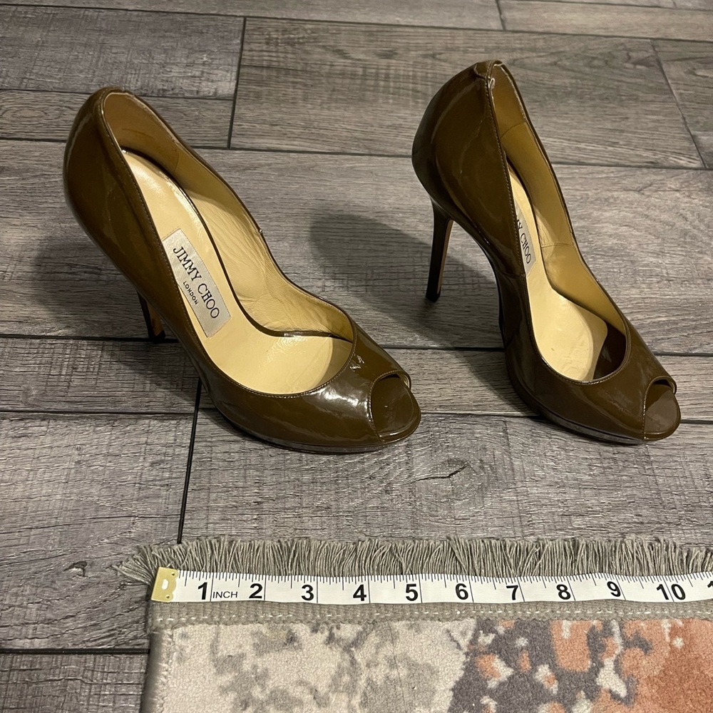 Jimmy Choo Dark Brown Peep Toe Heels size 36